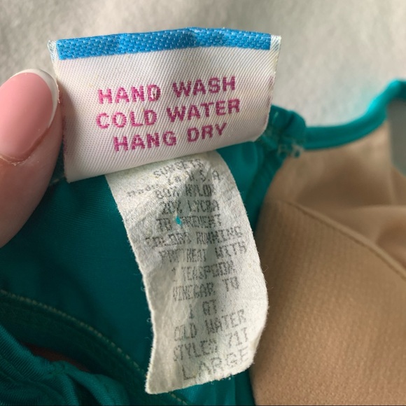 Vintage Sunsets Teal Underwire Bikini Bra Top - Picture 5 of 14